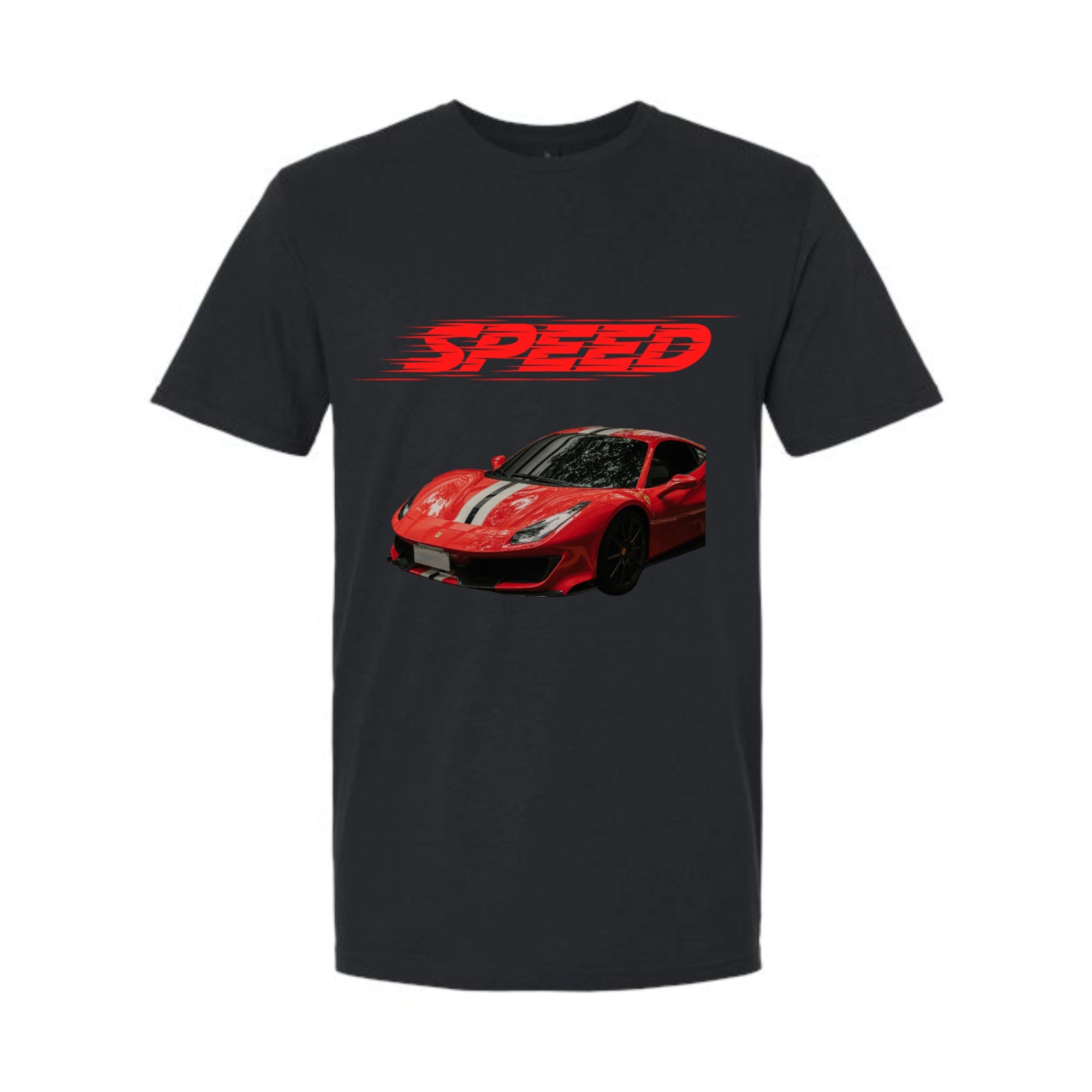 Custom Speedy Text in Red & Image Graphic Tee