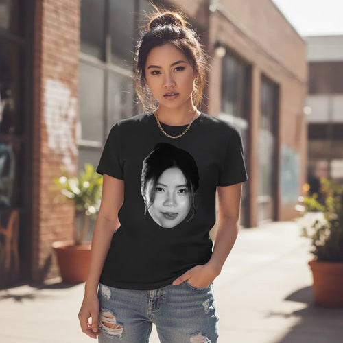 Custom Big Head B&W Graphic Tee