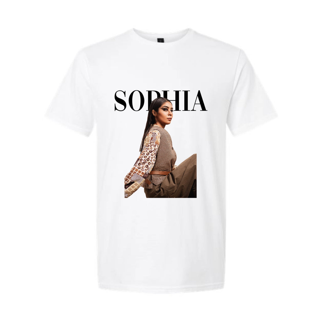 Custom Vogue Text & Image in Colored Graphic Tee