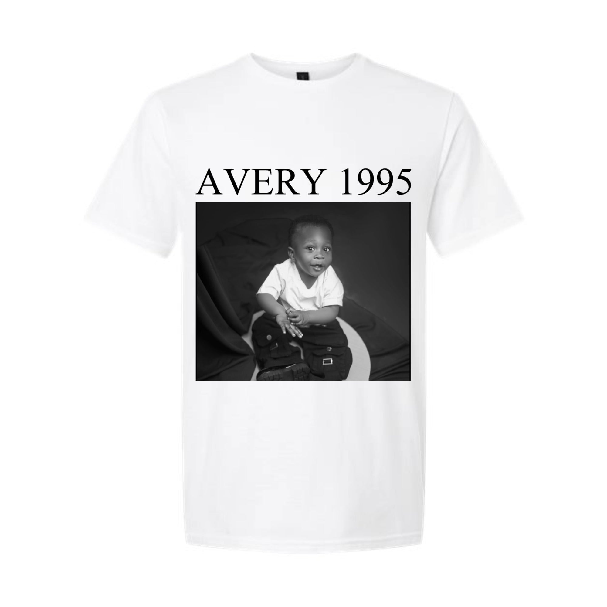 Custom Serif Text & Photo Graphic Tee
