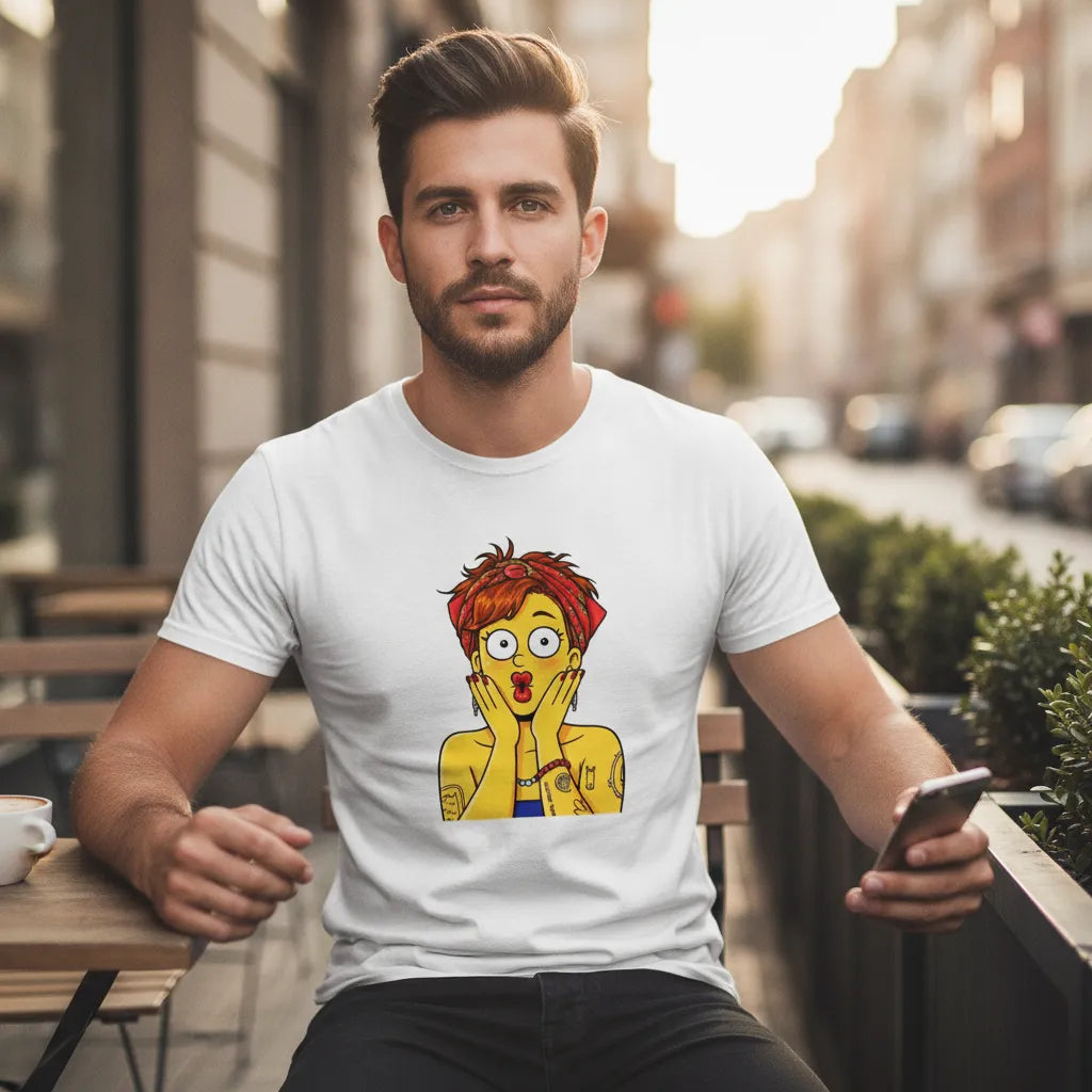 Custom Yellow Cartoon Image Graphic Tee