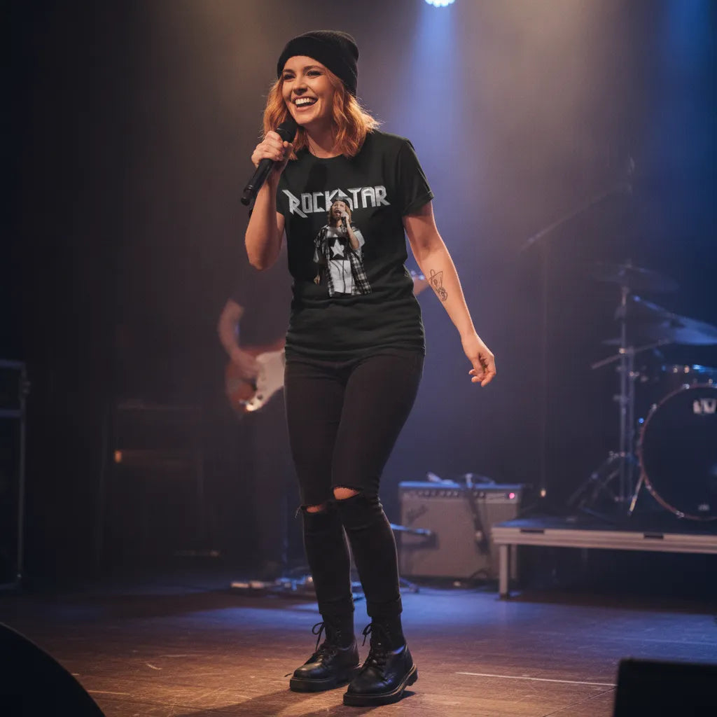 Custom Rockstar Text & Image Graphic Tee