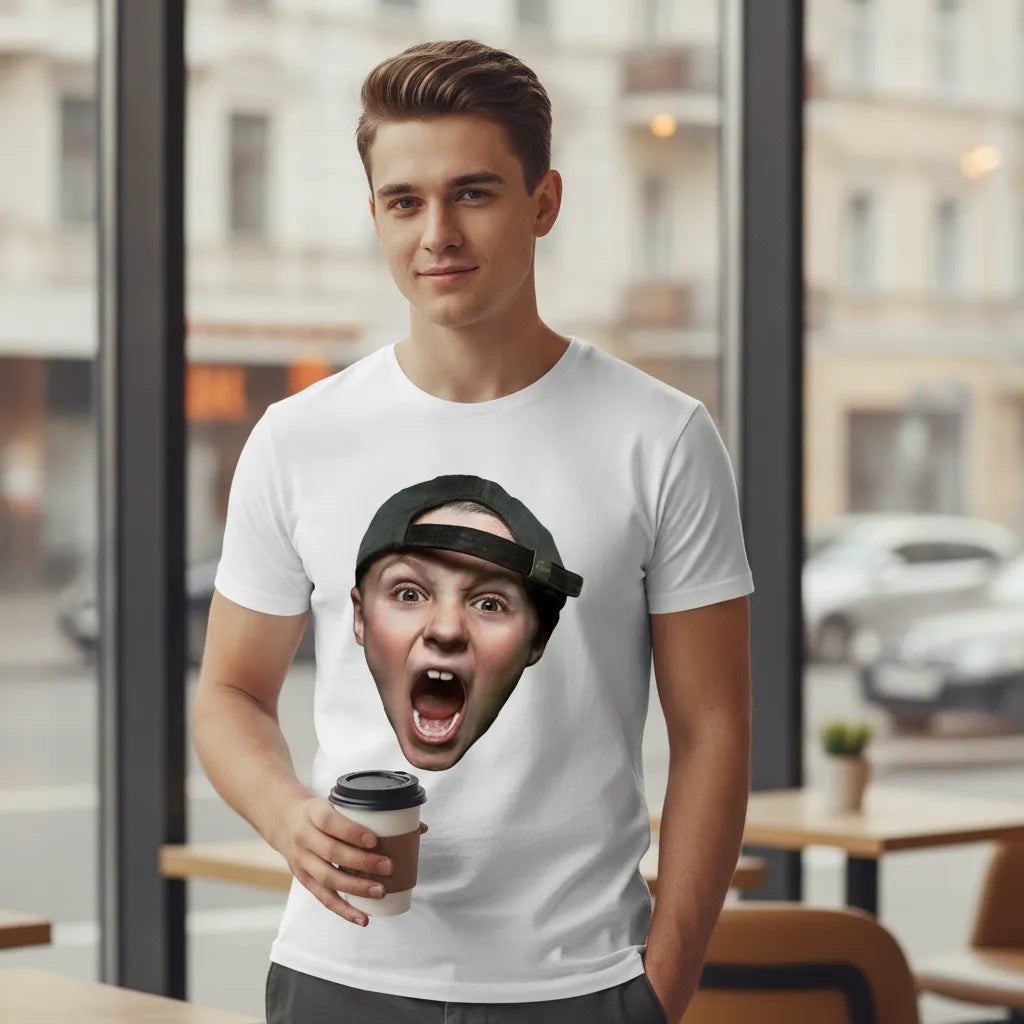 Custom Big Head Colored Graphic Tee