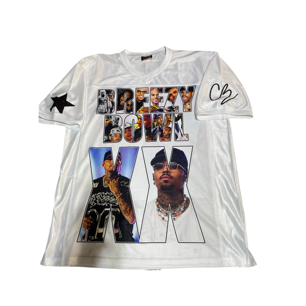 Chris Brown  White Football Jersey (Copy)