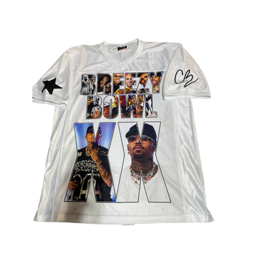 Chris Brown  White Football Jersey (Copy)