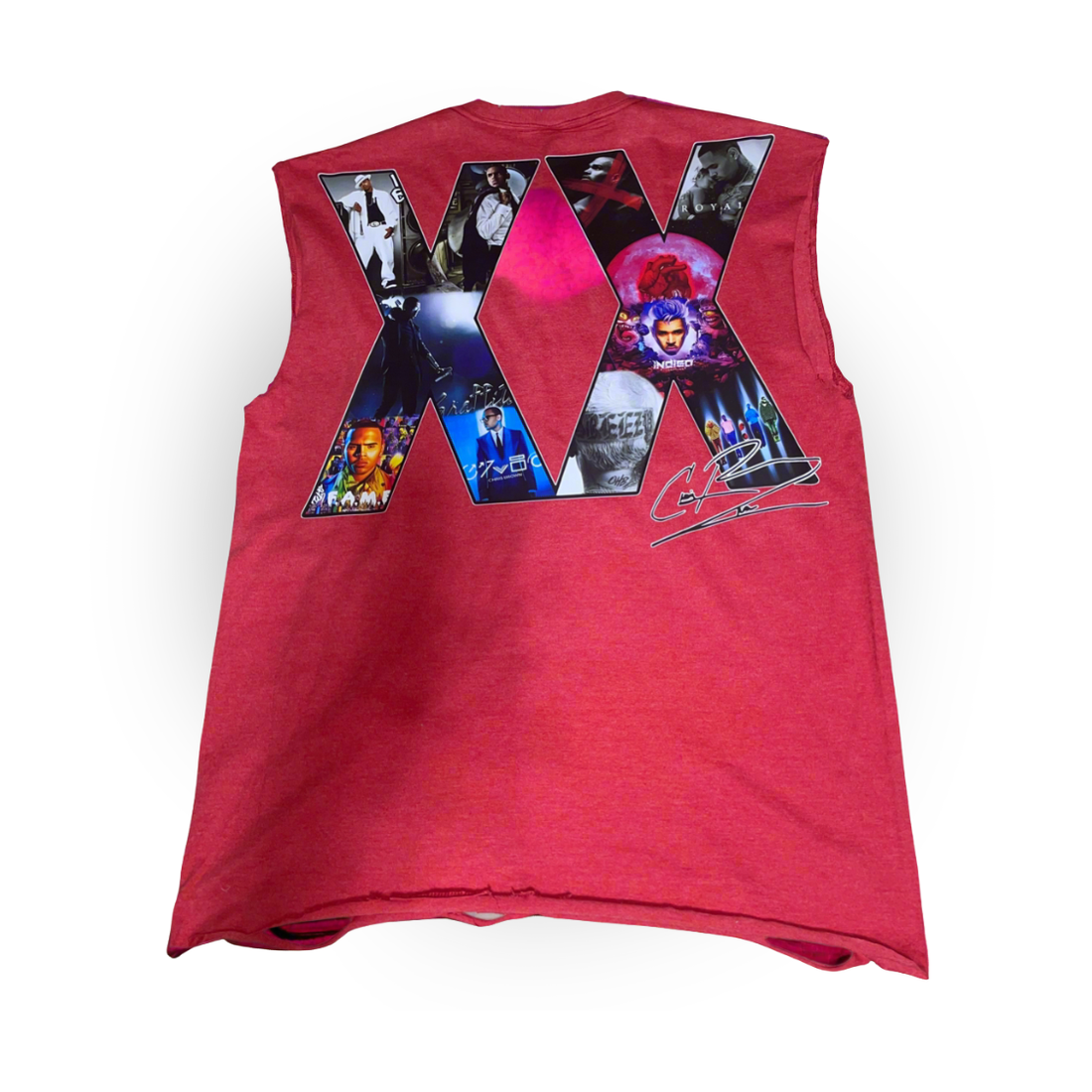 Red Sleeveless Chris Brown Shirt