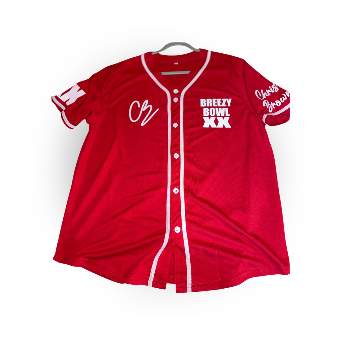 Chris Brown Red Baseball Jersey