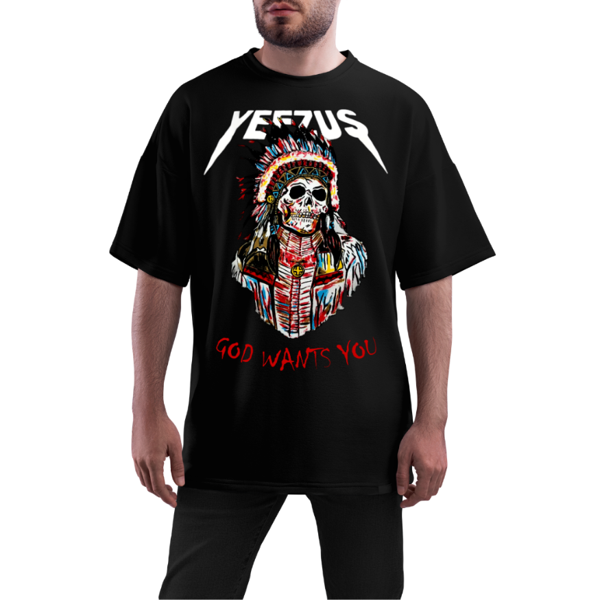 Yeezus Skeleton Tribal Tee (Basketball mockups 12)