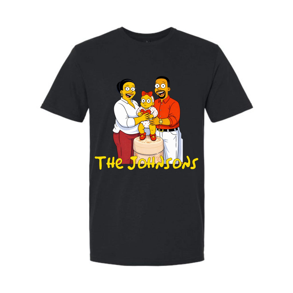 Custom Yellow Cartoon Image with Text on Bottom Graphic Tee