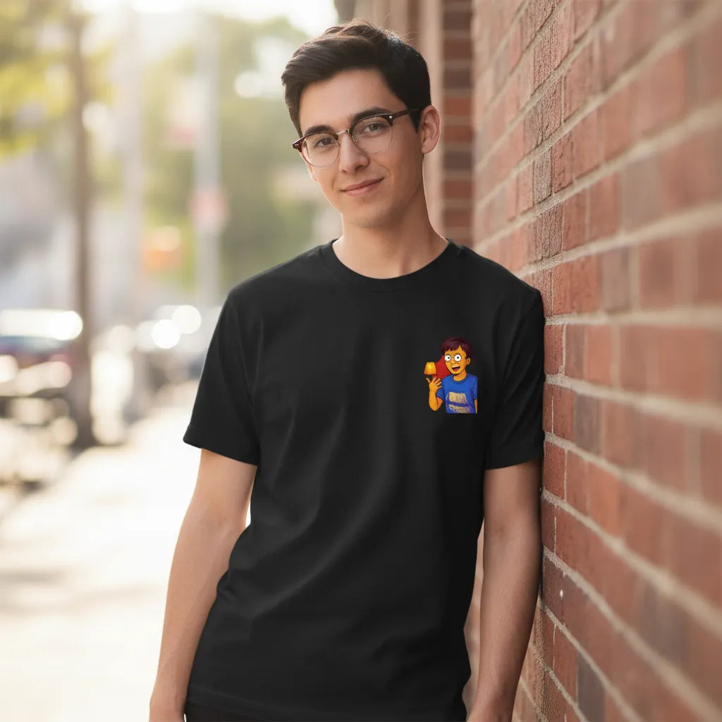 Custom Yellow Cartoon Small Image Graphic Tee