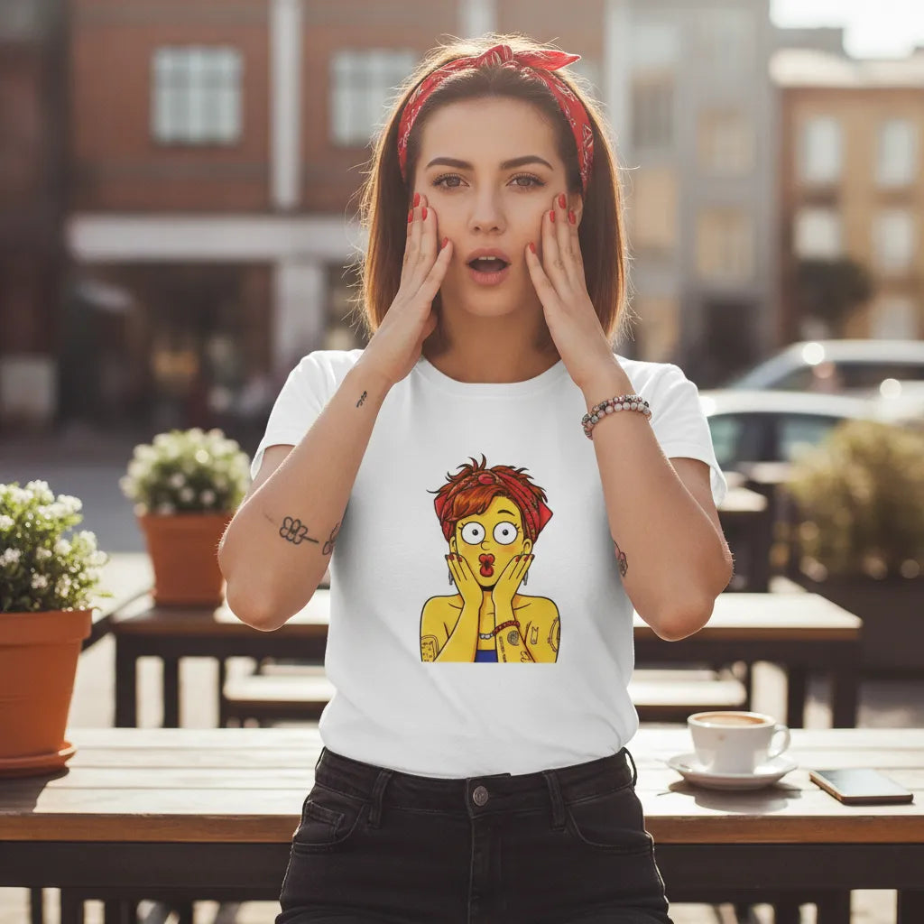 Custom Yellow Cartoon Image Graphic Tee